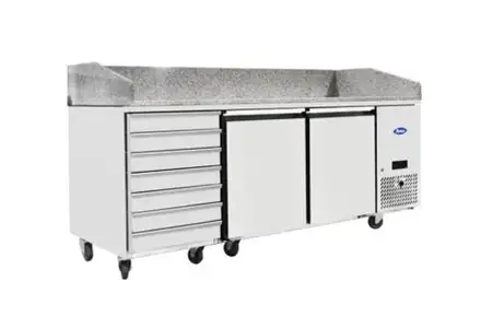 Atosa Marble Top Pizza Prep Counter With Drawers – 2 Door