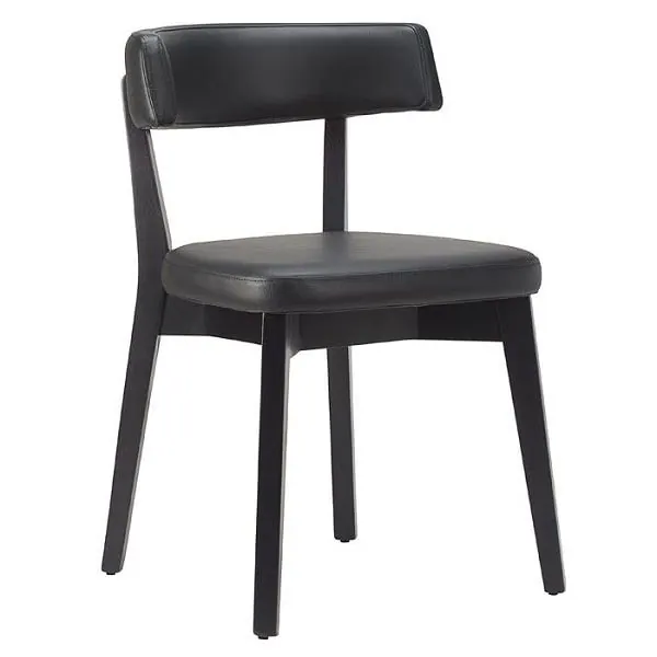 Nico Restaurant Chairs - Black Faux Leather / Beech or Black Frame