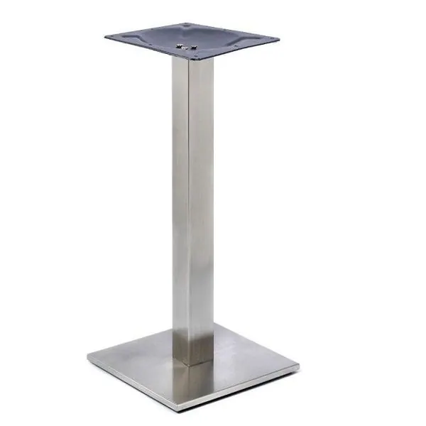 Profile Brushed Steel Counter Height Table Bases - Small Square 88omm
