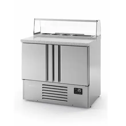 Infrico ME1000PIZZA Compact Double Door Refrigerated Pizza Prep Counter