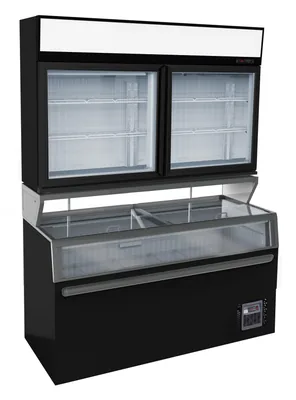 CombiSteel 7455.2530 Wall Mounted Freezer Unit Black 2 Glass Doors