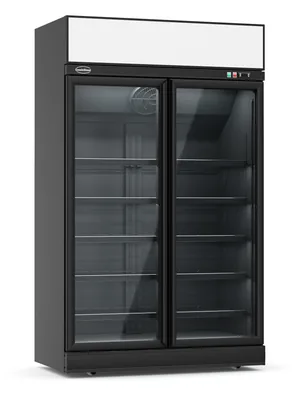 CombiSteel 7455.2425 Freezer 2 Glass Doors Black INS-1000F BL