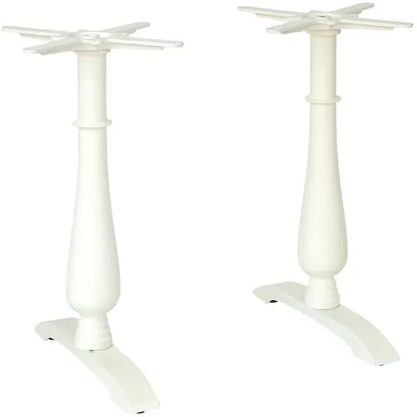 Liber Double Pedestal Cast Iron Table Legs - Cream