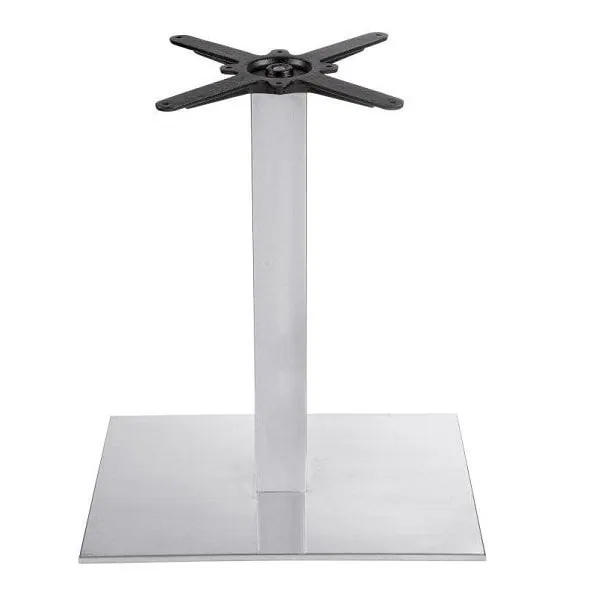 Apollo V2 Large Square Brushed Steel Pedestal Base - Dining
