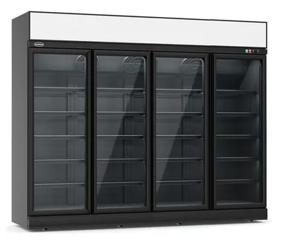 CombiSteel 7455.2445 Freezer 4 Glass Doors Black INS-2060F BL
