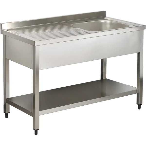 YLS146BR1 Sink, Right Bowl with Undershelf – 1400 × 600 mm