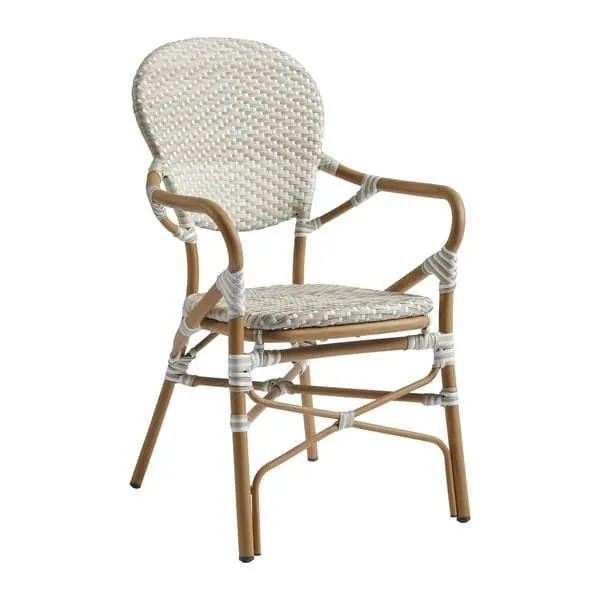 Brittany Outdoor Chairs with Arms - Pastel Green or Natural