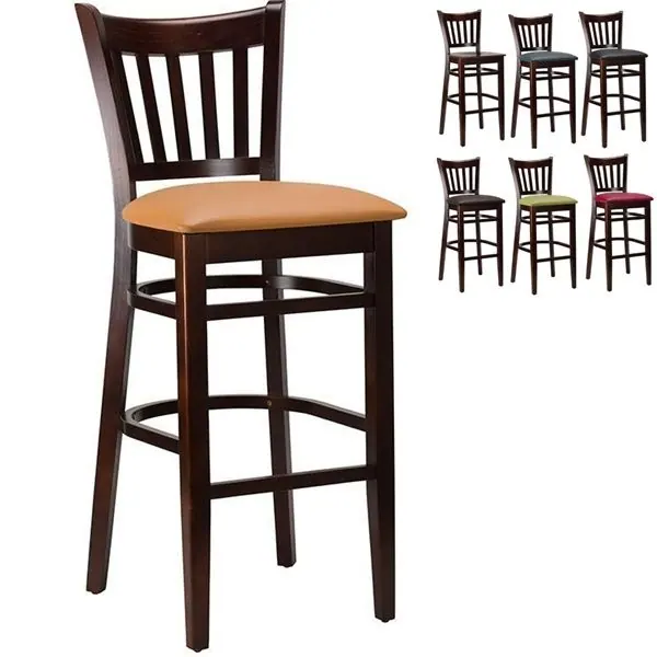 Houston Stock High Pub Stools - Walnut / See Seat Colours