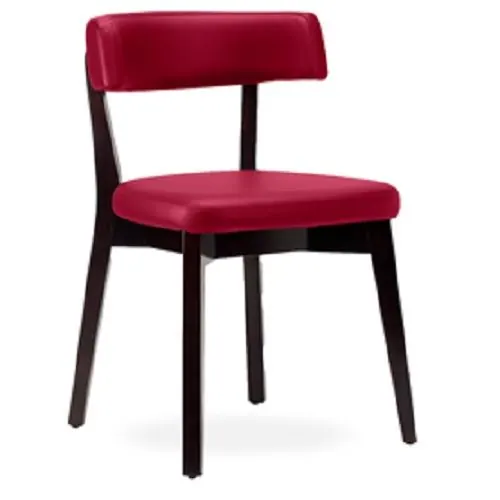 Nico Restaurant Chairs - Wine Red Seat / Wenge Frame
