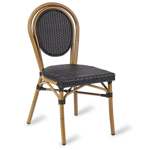 Barcelona Weave Outdoor Bistro Chairs - Black