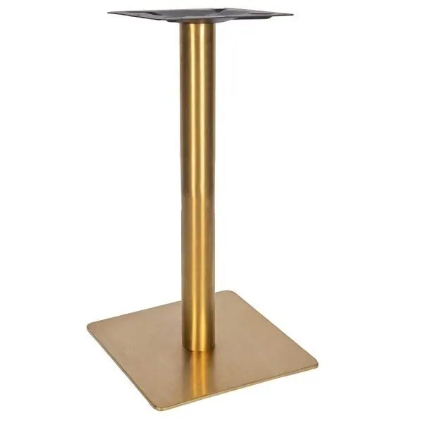 Small Square Vintage Brass Table Bases for Commercial Dining or Bar