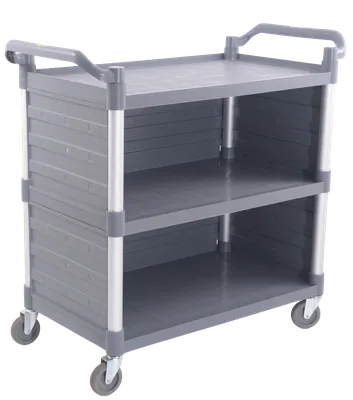 CombiSteel 7554.0010 Serving Trolley Flat-Packed 3 Shelves Open Including Side Panels