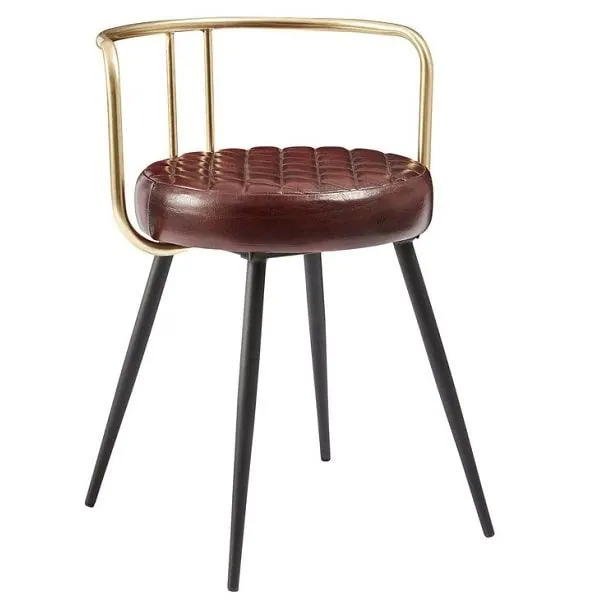 Aulenti Cocktail Low Stool - Claret Red Leather