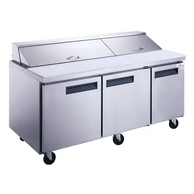 Caterway 3-Door Pizza Topping Food Prep Commercial Table Refrigerator