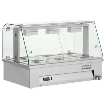 Inomak MBV610 Counter Top Bain Marie With Glass Canopy 3x GN1/1