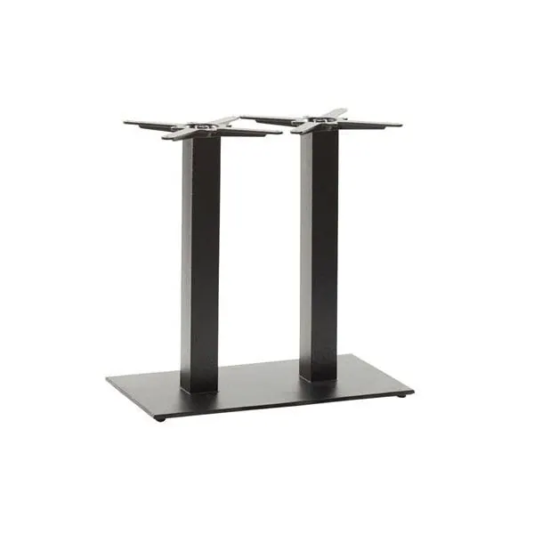 Forte Twin Pedestal Dining Table Base - Black Cast Iron