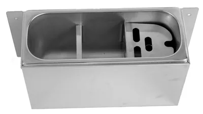 CombiSteel 7108.0015 Sink for Ice Cream Scoop 330 × 120 × 150 with Water Drain Hole, Water Connection and Overflow Pipe