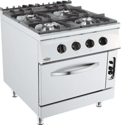 CombiSteel 7178.3015 Base 900 Gas Stove 4 Burners with Gas Oven