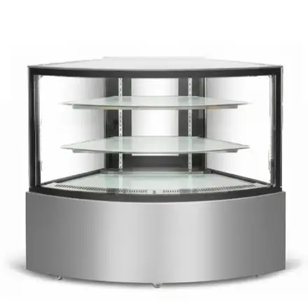 Blizzard RFGCNR-2 Flat Glass Double Tier Refrigerated Serve Over Corner Counter
