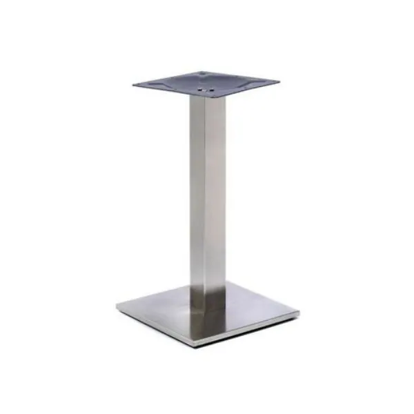 Profile Brushed Steel Lounge Table Pedestal - Small Square