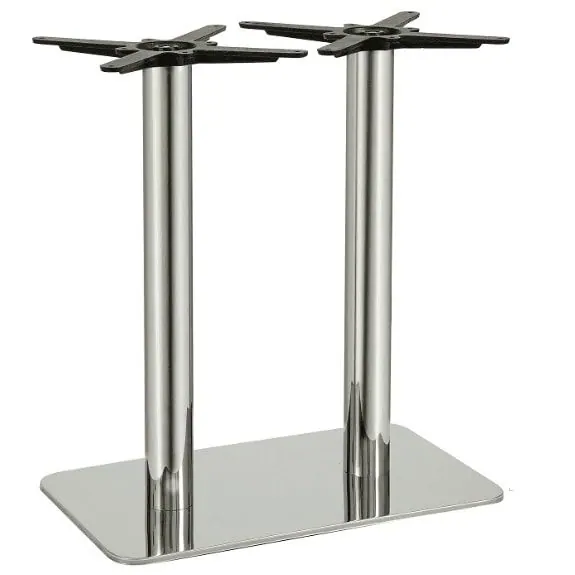 Dice Dining Height Twin Table Legs - Polished or Brushed Steel