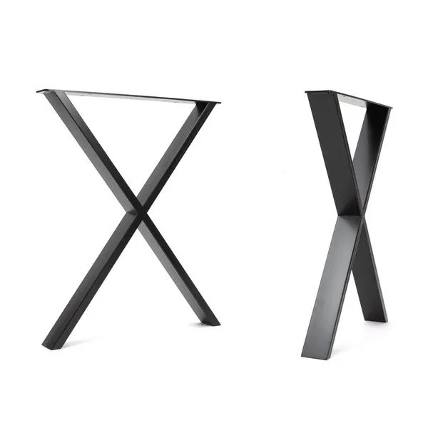 X-Frame Industrial Dining Table Legs – Heavy Duty Steel Set