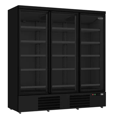 CombiSteel 7455.2235 Refrigerator 3 Glass Doors Black JDE-1530R BL