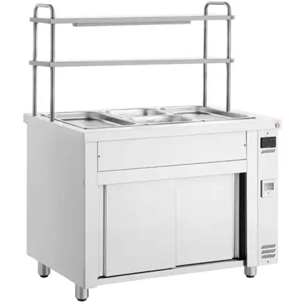 Inomak MHVW-DHG14 1400mm Wet Well Bain Marie With Heated Cupboard & Double Gantry