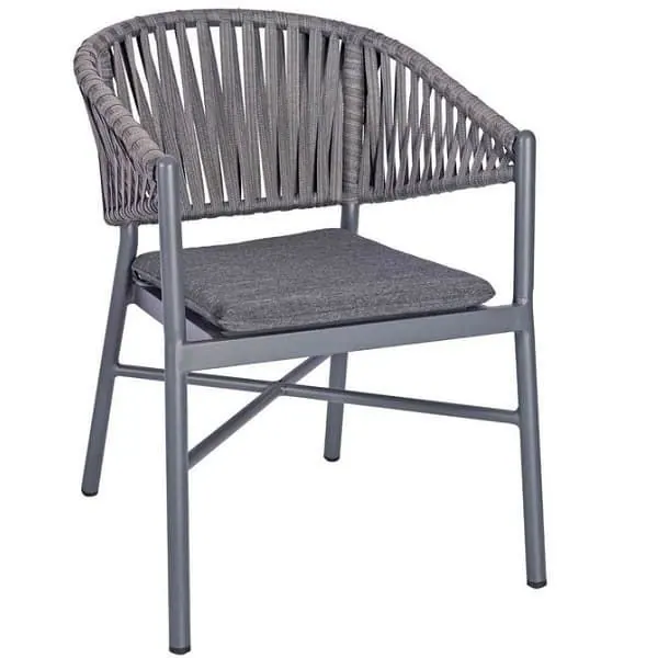 Milan Outdoor Armchair - Grey Rope Woven