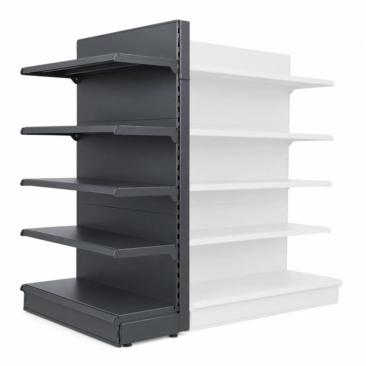 End Promo Bay 1.4m High — 300mm Base Shelf — 250mm Uppers