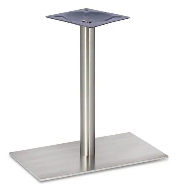 Profile Brushed Steel Rectangular Dining Table Bases - Rnd Column