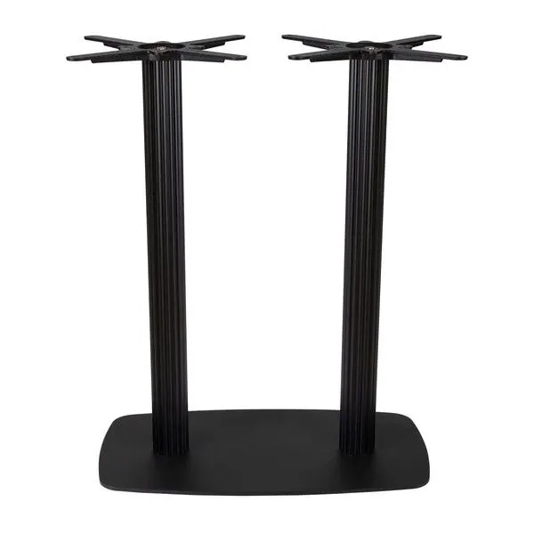 Boston Black Fluted Table Bases - Twin Pedestal with Radius Edges