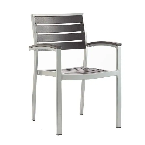Likewood Outdoor Cafe Arm Chairs - Black