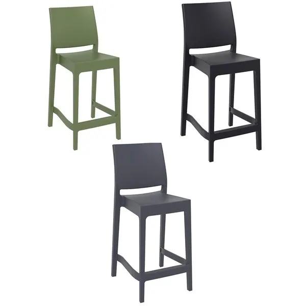 Maya 65 Stacking Outdoor High Stools - See Colours