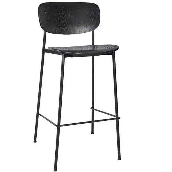Greenwich Metal High Stools - Black or Oak Ply Seat
