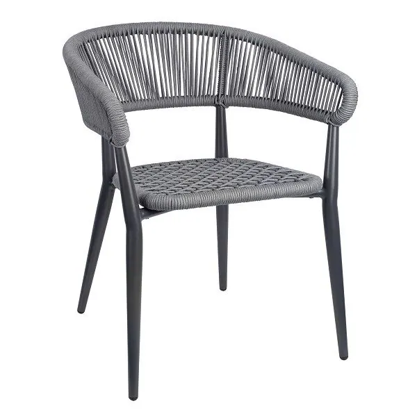 Madrid Outdoor Arm Chairs - Charcoal / Light Grey