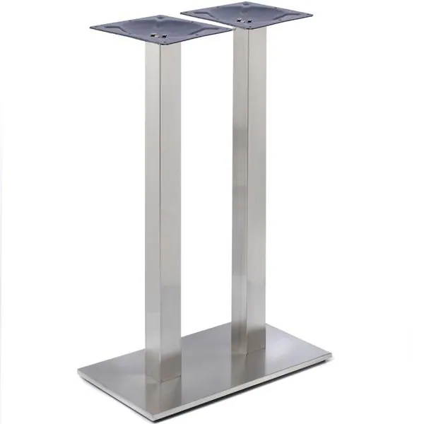 Profile Brushed Steel Bar Table Legs - Twin