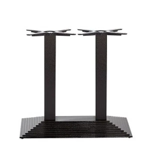 Mayan Rectangle Twin Pedestal Colour or Black Cast Iron Table Bases - Height Options