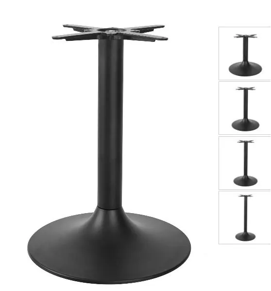 Trumpet Black Medium Round Table Base - See Heights