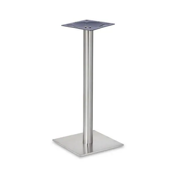 Profile Brushed Steel Counter Table Base - Small Square - Round Column