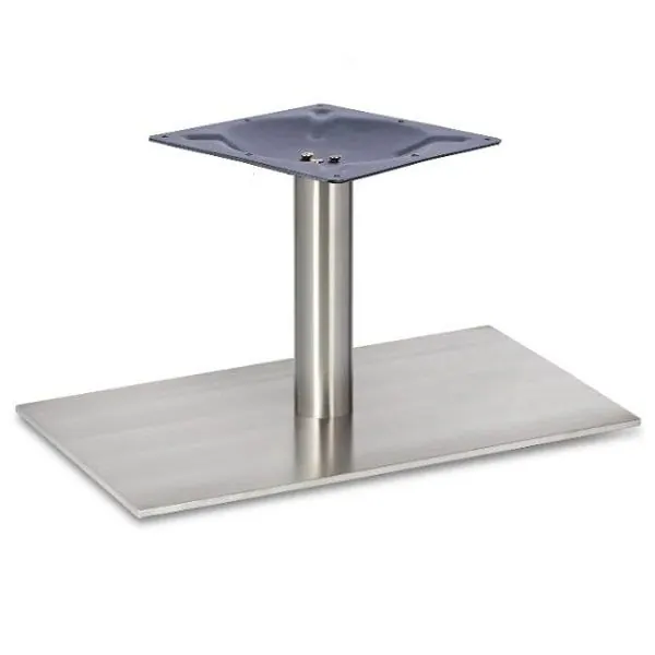 Profile Brushed Steel Rectangular Low Table Bases - Rnd Column
