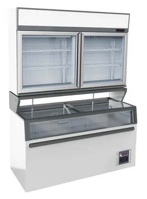 CombiSteel 7455.2520 Wall Mounted Freezer Unit White 2 Glass Doors