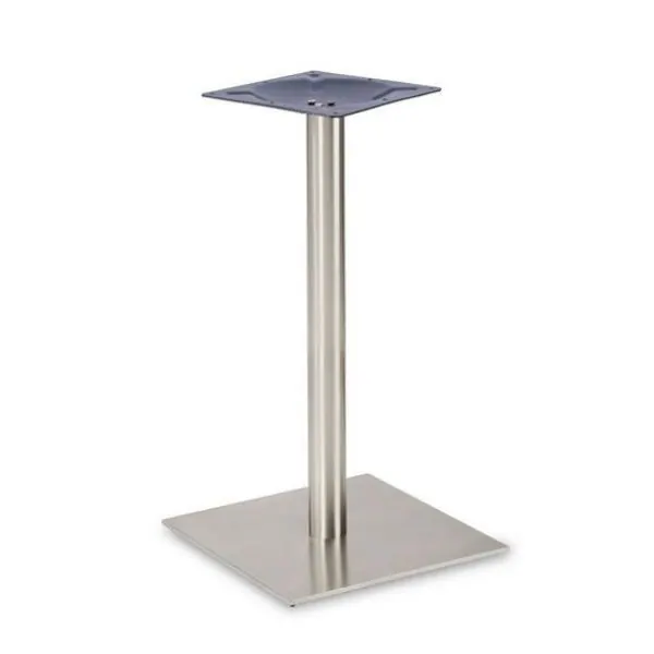 Profile Brushed Steel Lounge Table Base - Large Square - Round Column
