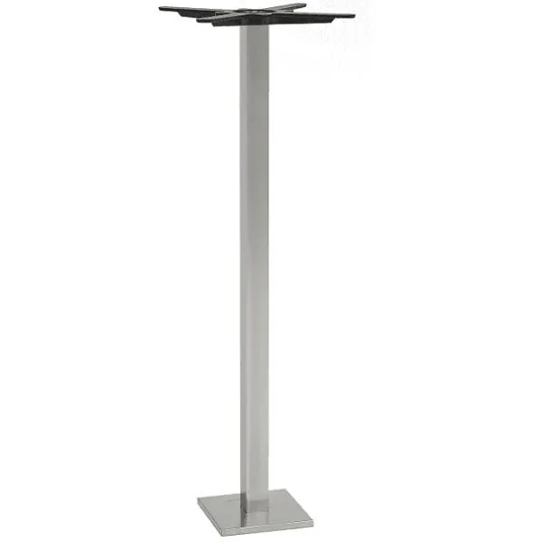 Slim Square Floor Fix Brushed Steel Bar Table Base