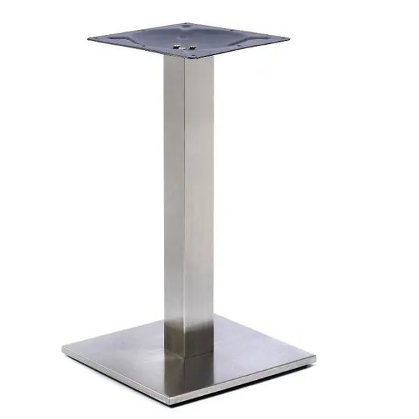 Profile Brushed Steel Dining Table Bases - Small Square