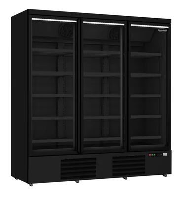 CombiSteel 7455.2250 Freezer 3 Glass Doors Black JDE-1530F BL
