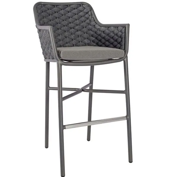 Cordoba Outdoor High Stools - Textilene Anthracite Weave
