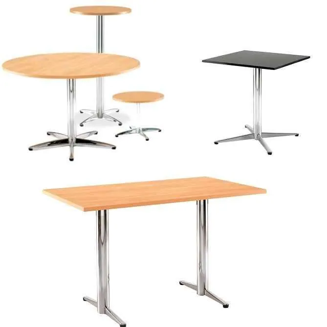 Star Chrome Breakout Area Tables - See Top Sizes and Decors