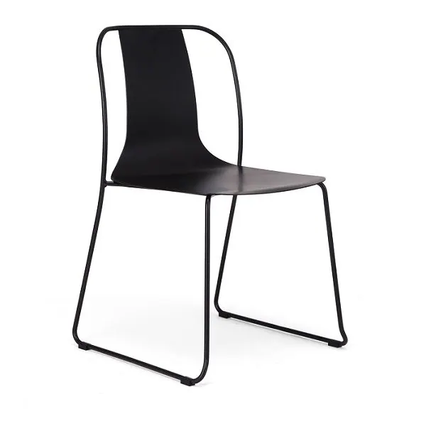 Lucerne Metal Cafe Chairs - Black Steel