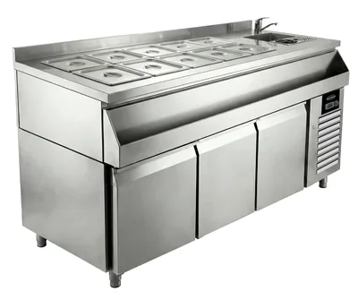 CombiSteel 7092.0105 Refrigerated Counter 3 Doors with Cocktail Bar Station
